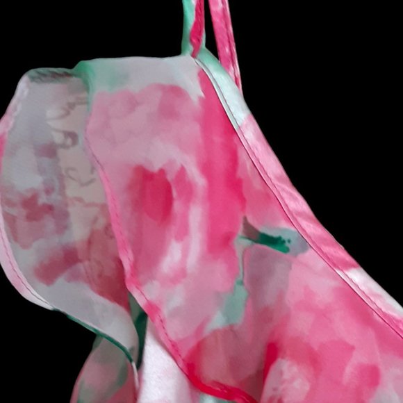 Vintage 80s Inner Most Intimates Sears Pink Teddy Ruffles Medium Made In USA New - Picture 3 of 10